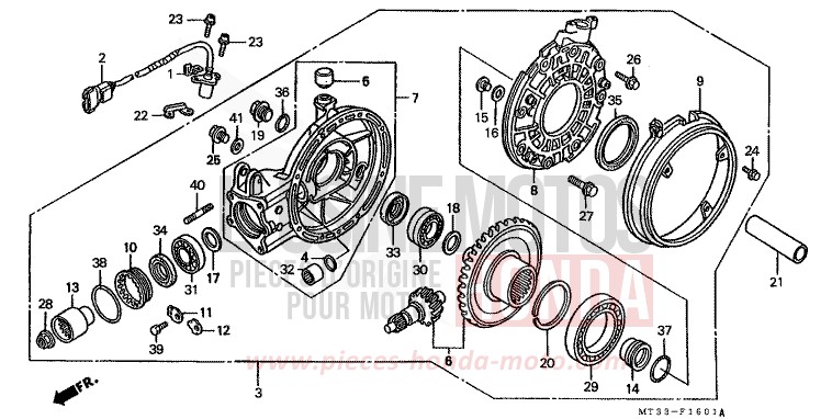 FINAL DRIVEN GEAR (ST1100AN/AP/AR) for Pan-European ABS SPARKLING SILVER METALLIC (NH295D) from 1992